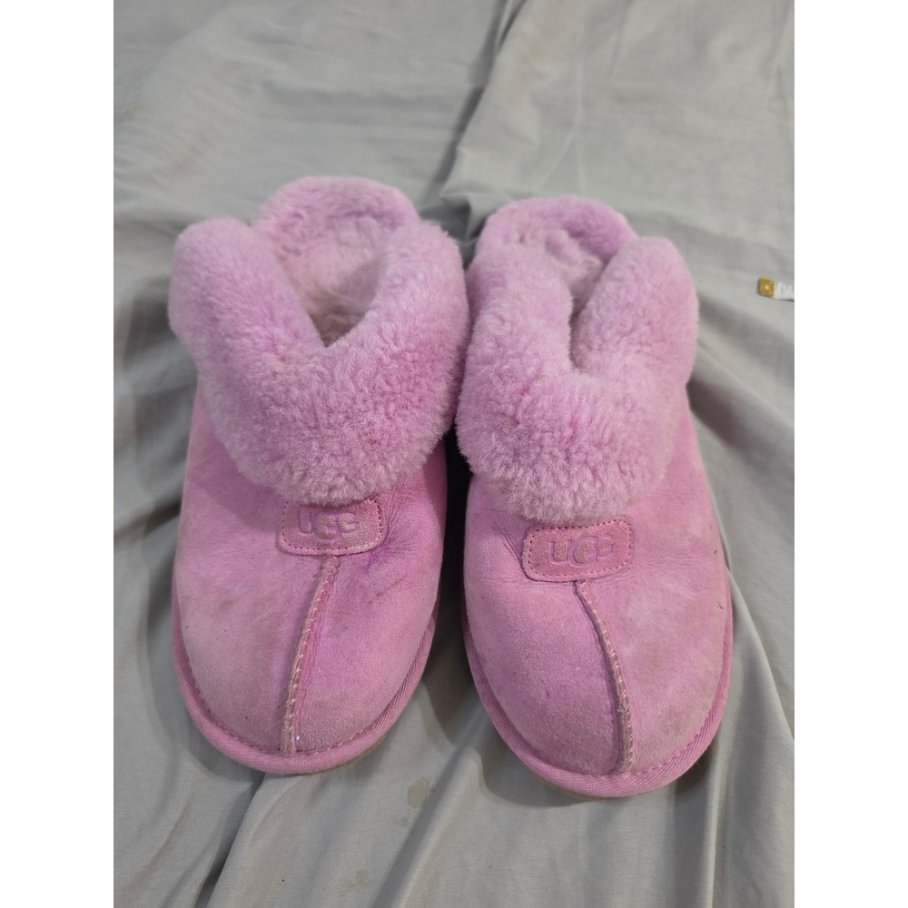 UGG Coquette Orchid Pink Suede Sheepskin Slippers 5125 Womens Size 8